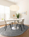 Lattice Garden Collection Area Rug - Arborville (Light Gray) Oval Light Gray  lifestyle 51