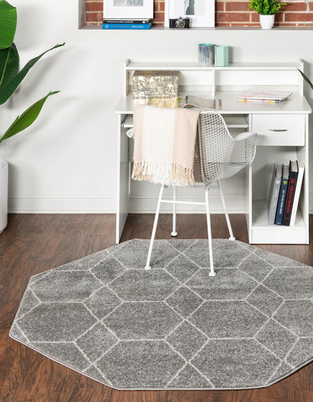 Trellis Mosaic Collection Area Rug - Arborville (Light Gray)