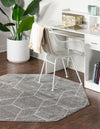 Lattice Garden Collection Area Rug - Arborville (Light Gray) Octagon Light Gray  lifestyle 3