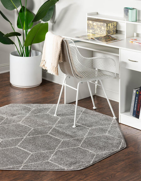 Trellis Mosaic Collection Area Rug - Arborville (Light Gray)