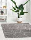 Lattice Garden Collection Area Rug - Arborville (Light Gray) Square Light Gray  lifestyle 0