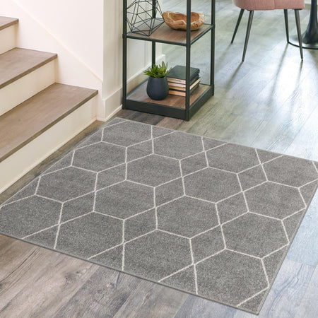 Trellis Mosaic Collection Area Rug - Arborville (Light Gray)