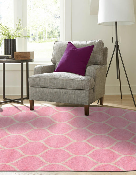 Trellis Mosaic Collection Area Rug -  Pergolatown (Light Pink)