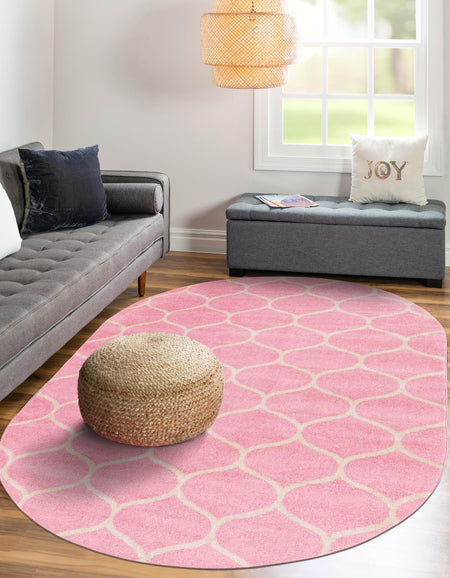 Trellis Mosaic Collection Area Rug -  Pergolatown (Light Pink)