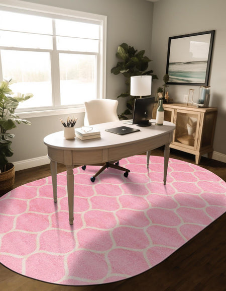 Trellis Mosaic Collection Area Rug -  Pergolatown (Light Pink)