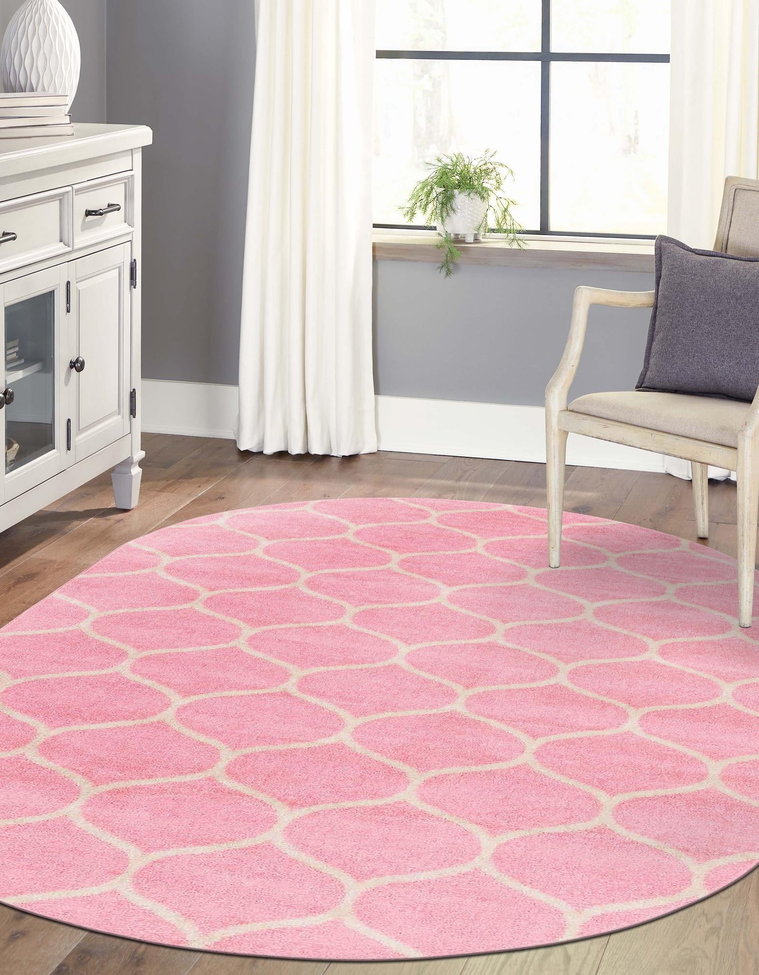 Trellis Mosaic Collection Area Rug -  Pergolatown (Light Pink)