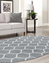 Trellis Mosaic Collection Area Rug -  Pergolatown (Light Gray)