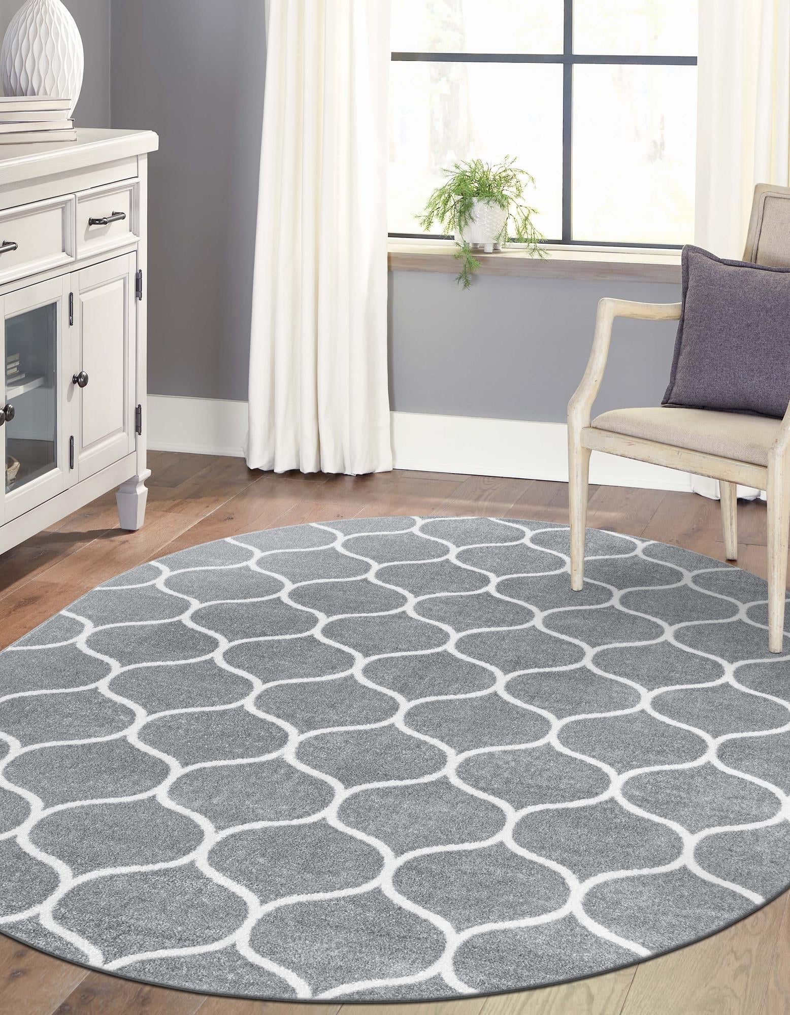 Trellis Mosaic Collection Area Rug -  Pergolatown (Light Gray)