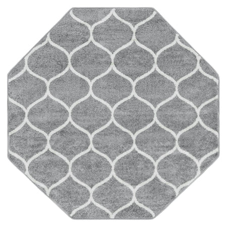 Trellis Mosaic Collection Area Rug -  Pergolatown (Light Gray)