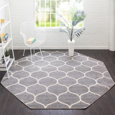 Trellis Mosaic Collection Area Rug -  Pergolatown (Light Gray)