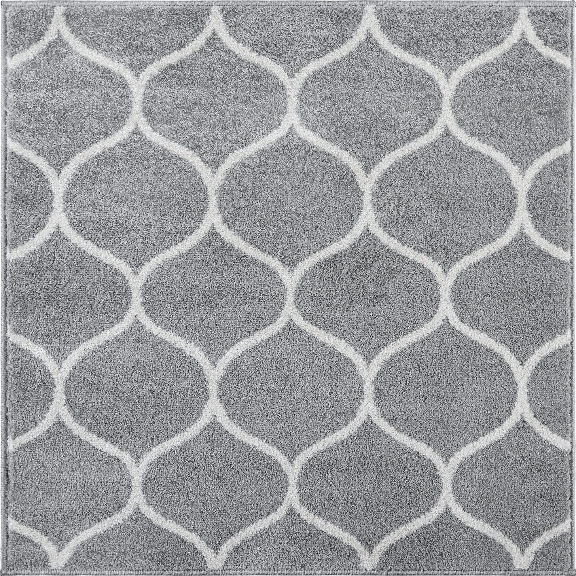 Trellis Mosaic Collection Area Rug -  Pergolatown (Light Gray)