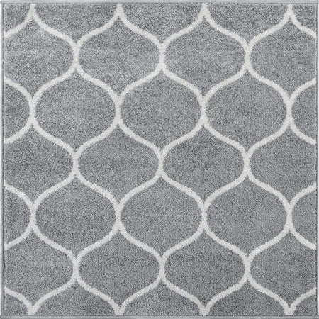 Trellis Mosaic Collection Area Rug -  Pergolatown (Light Gray)