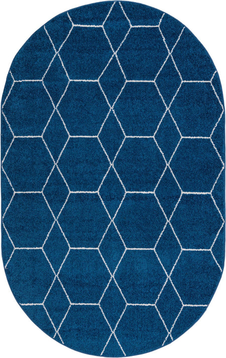 Trellis Mosaic Collection Area Rug - Arborville (Navy Blue)