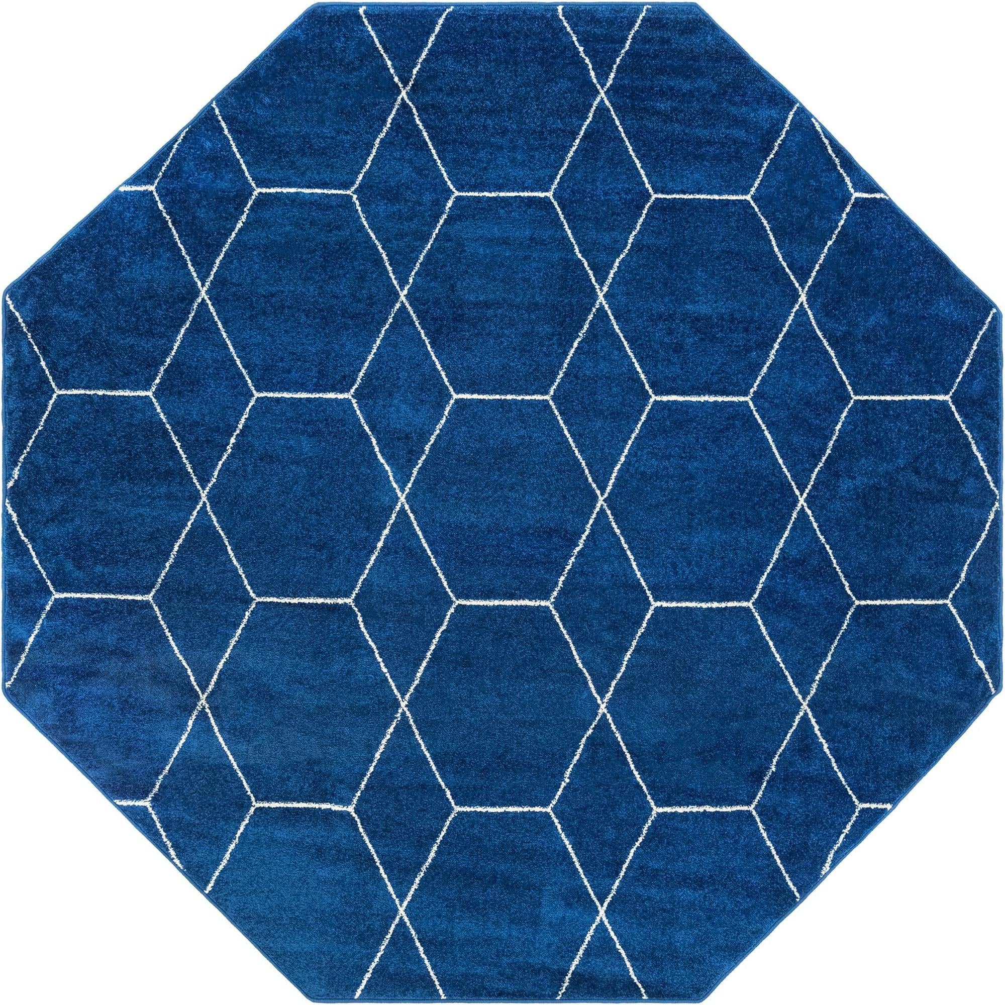 Trellis Mosaic Collection Area Rug - Arborville (Navy Blue)