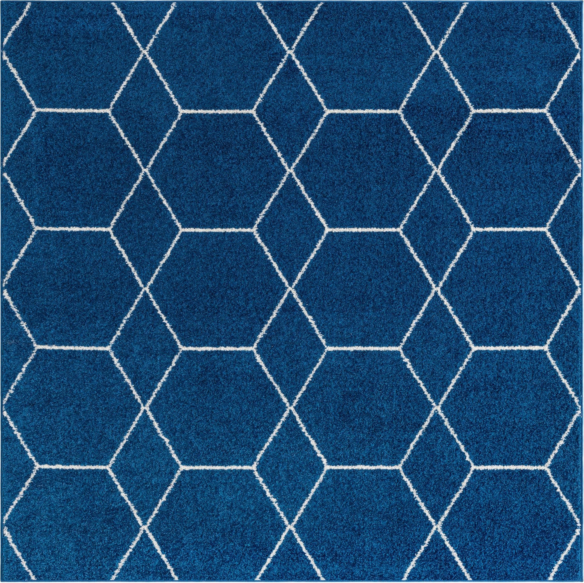 Trellis Mosaic Collection Area Rug - Arborville (Navy Blue)