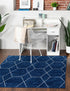 Trellis Mosaic Collection Area Rug - Arborville (Navy Blue)