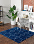 Trellis Mosaic Collection Area Rug - Arborville (Navy Blue)