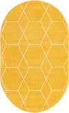 Lattice Garden Collection Area Rug - Arborville (Yellow) Oval Yellow Main