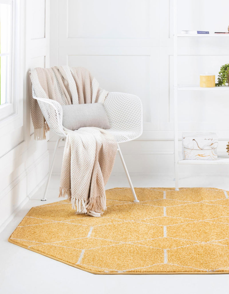 Lattice Garden Collection Area Rug - Arborville (Yellow) Octagon Yellow  lifestyle 5