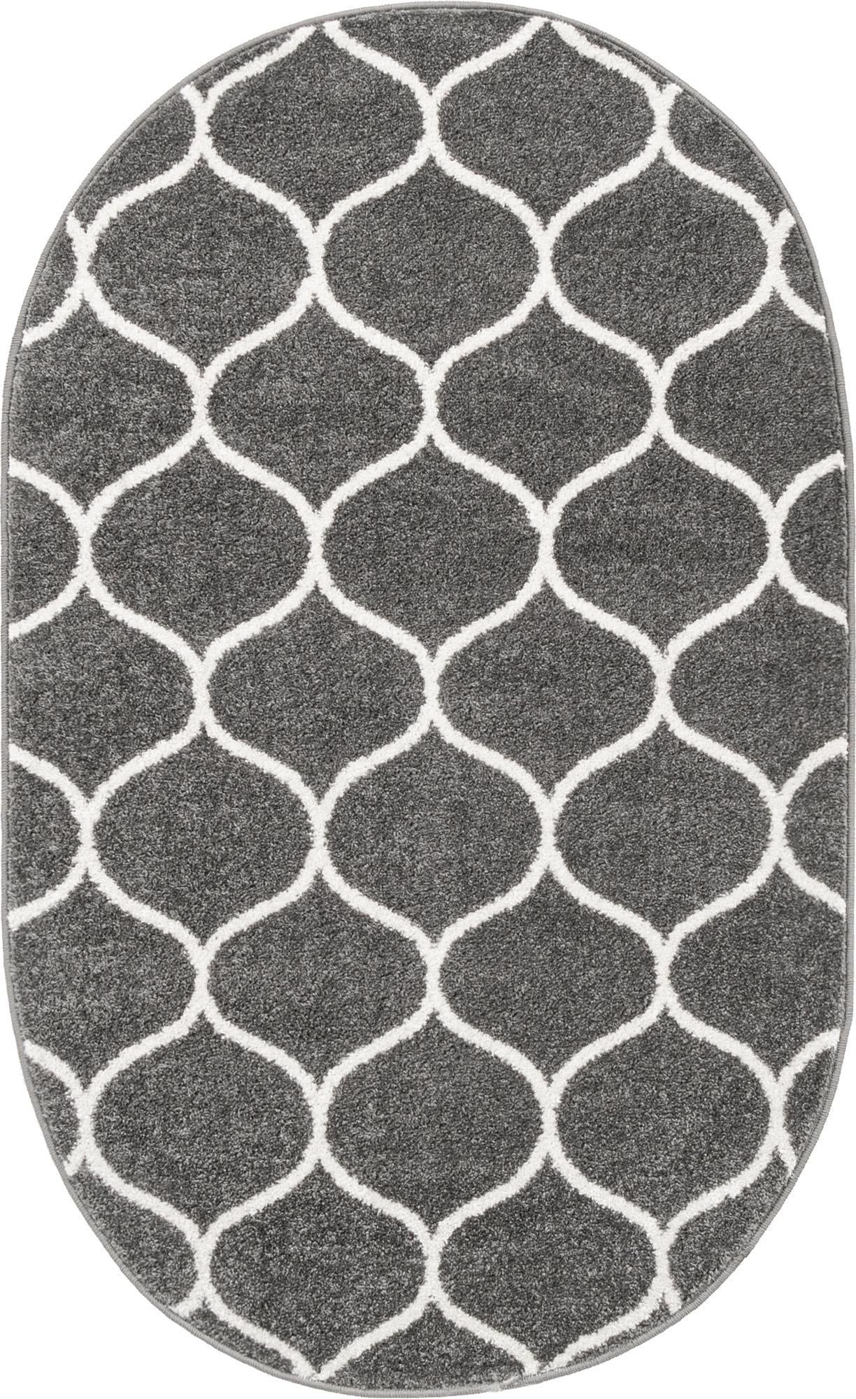 Trellis Mosaic Collection Area Rug -  Pergolatown (Dark Gray)