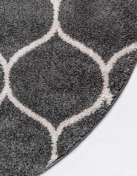 Trellis Mosaic Collection Area Rug -  Pergolatown (Dark Gray)