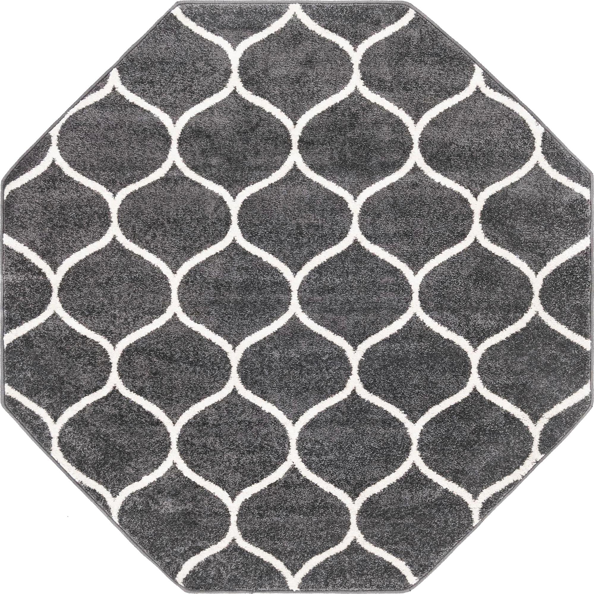 Trellis Mosaic Collection Area Rug -  Pergolatown (Dark Gray)