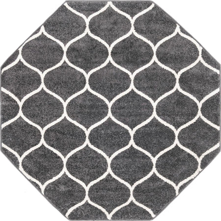 Trellis Mosaic Collection Area Rug -  Pergolatown (Dark Gray)