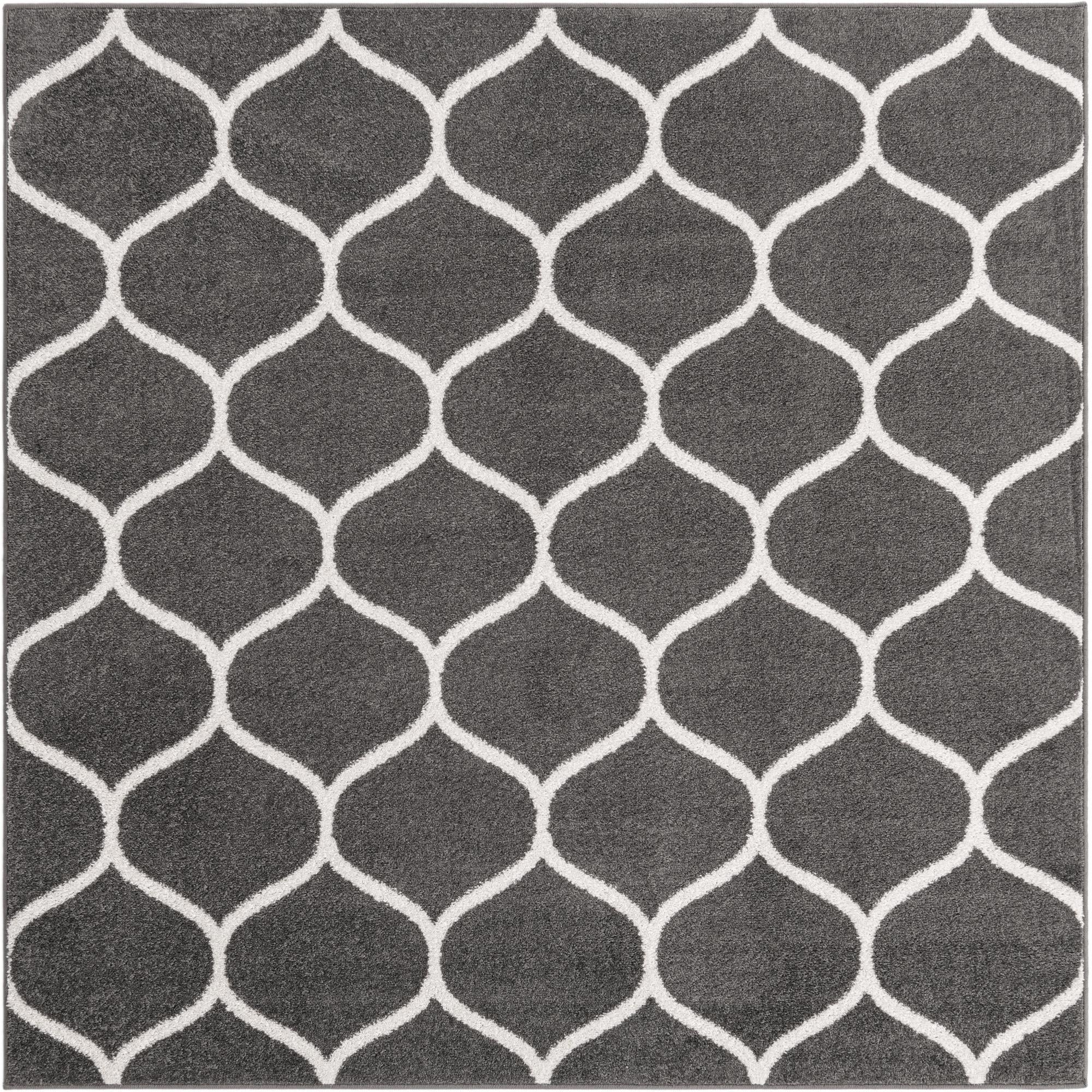 Trellis Mosaic Collection Area Rug -  Pergolatown (Dark Gray)