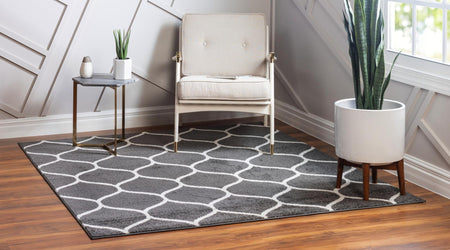 Trellis Mosaic Collection Area Rug -  Pergolatown (Dark Gray)