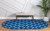 Lattice Garden Collection Area Rug -  Pergolatown (Navy Blue) Oval Navy Blue  lifestyle 3