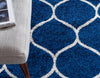 Lattice Garden Collection Area Rug -  Pergolatown (Navy Blue) Oval Navy Blue  lifestyle 5