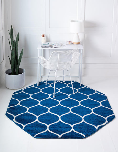 Trellis Mosaic Collection Area Rug -  Pergolatown (Navy Blue)