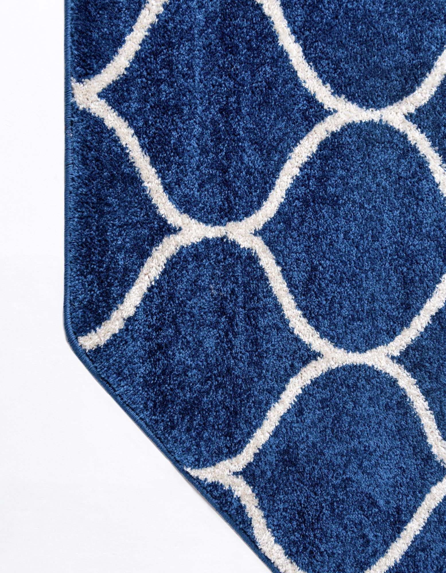 Trellis Mosaic Collection Area Rug -  Pergolatown (Navy Blue)