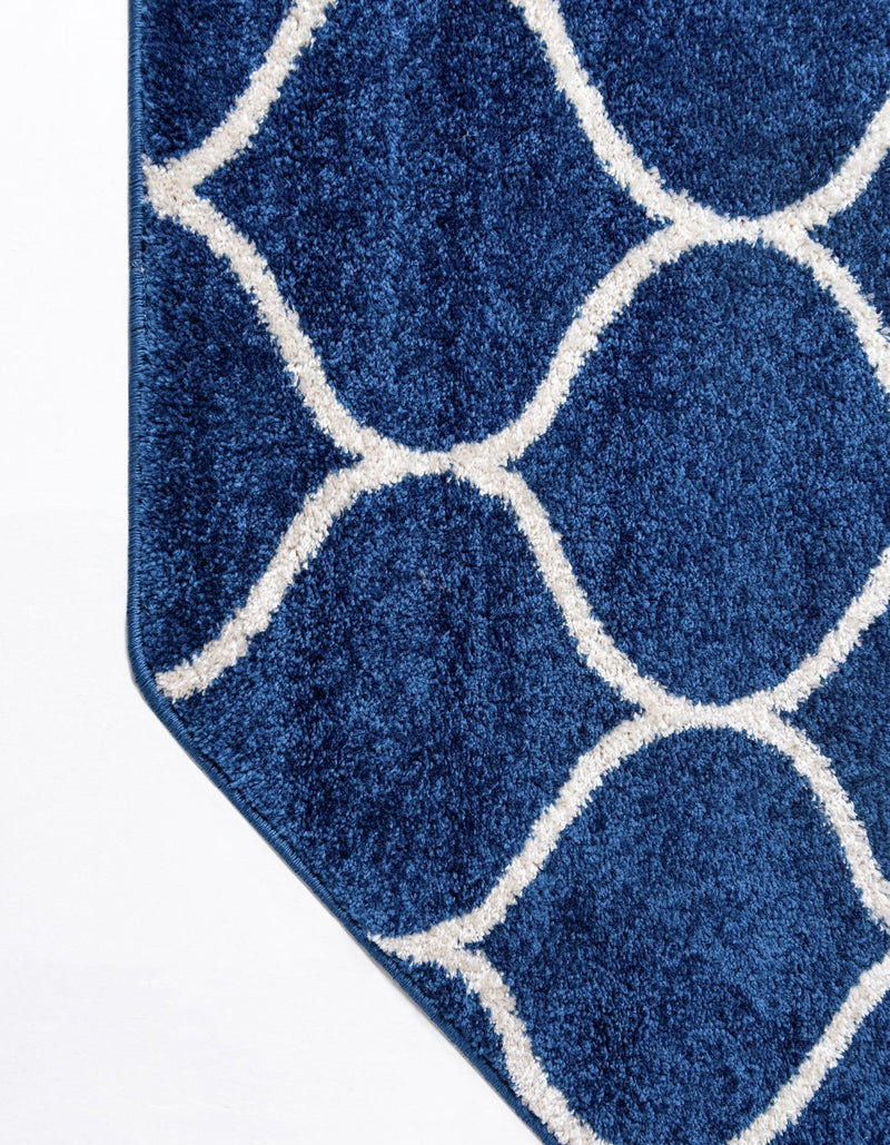 Lattice Garden Collection Area Rug -  Pergolatown (Navy Blue) Octagon Navy Blue  lifestyle 8