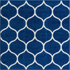 Lattice Garden Collection Area Rug -  Pergolatown (Navy Blue) Square Navy Blue Main