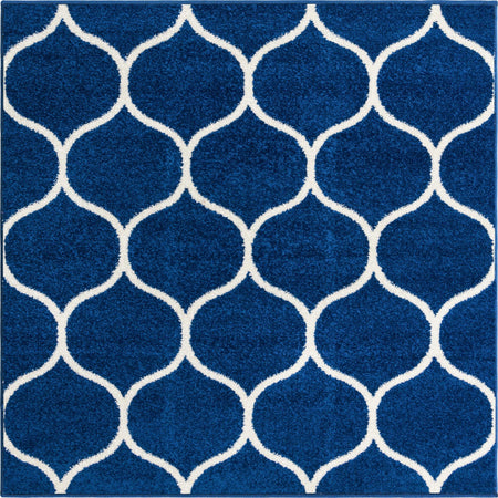 Trellis Mosaic Collection Area Rug -  Pergolatown (Navy Blue)