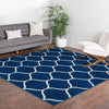 Lattice Garden Collection Area Rug -  Pergolatown (Navy Blue) Square Navy Blue  lifestyle 16