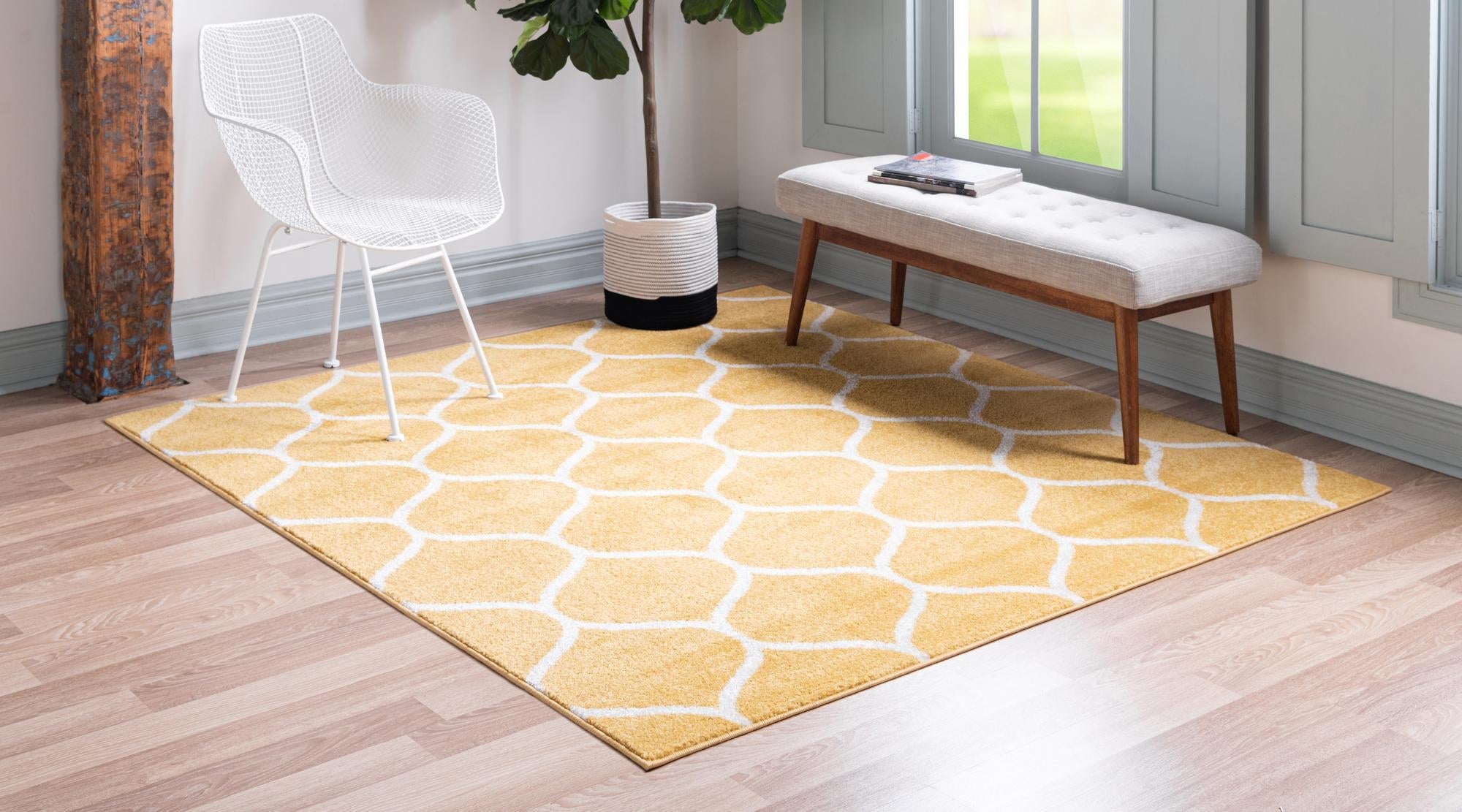 Trellis Mosaic Collection Area Rug -  Pergolatown (Yellow)