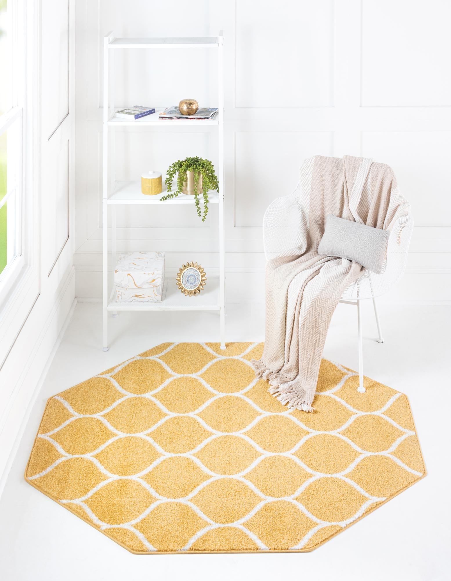 Trellis Mosaic Collection Area Rug -  Pergolatown (Yellow)