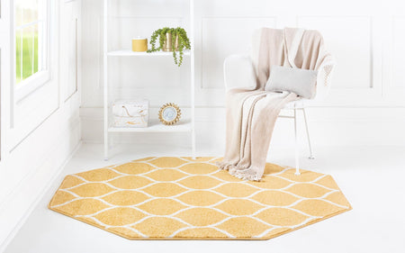 Trellis Mosaic Collection Area Rug -  Pergolatown (Yellow)