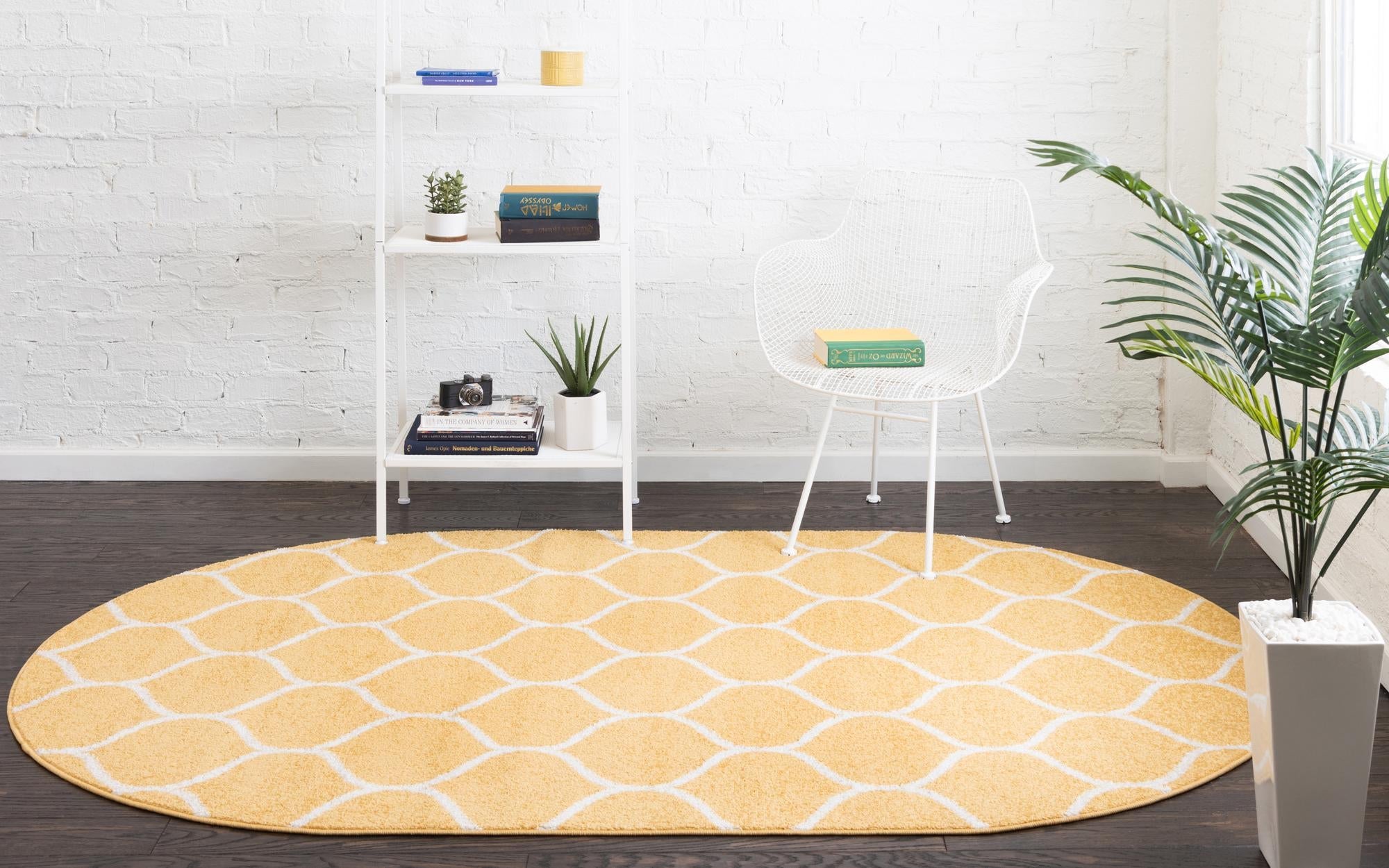 Trellis Mosaic Collection Area Rug -  Pergolatown (Yellow)