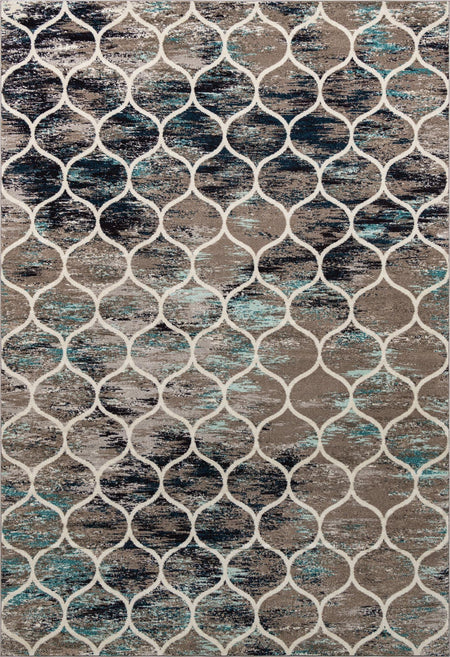 Trellis Mosaic Collection Area Rug -  Pergolatown (Blue Multi)