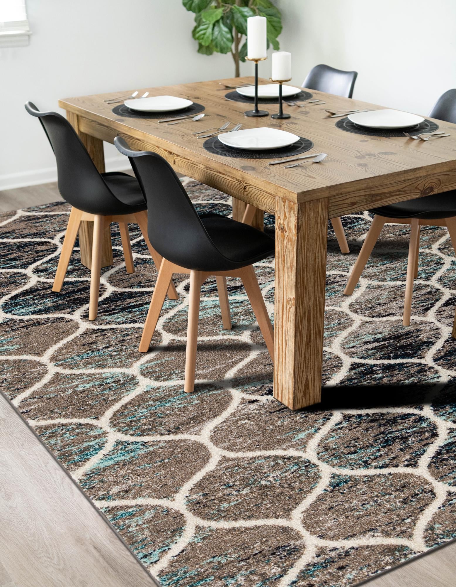 Trellis Mosaic Collection Area Rug -  Pergolatown (Blue Multi)