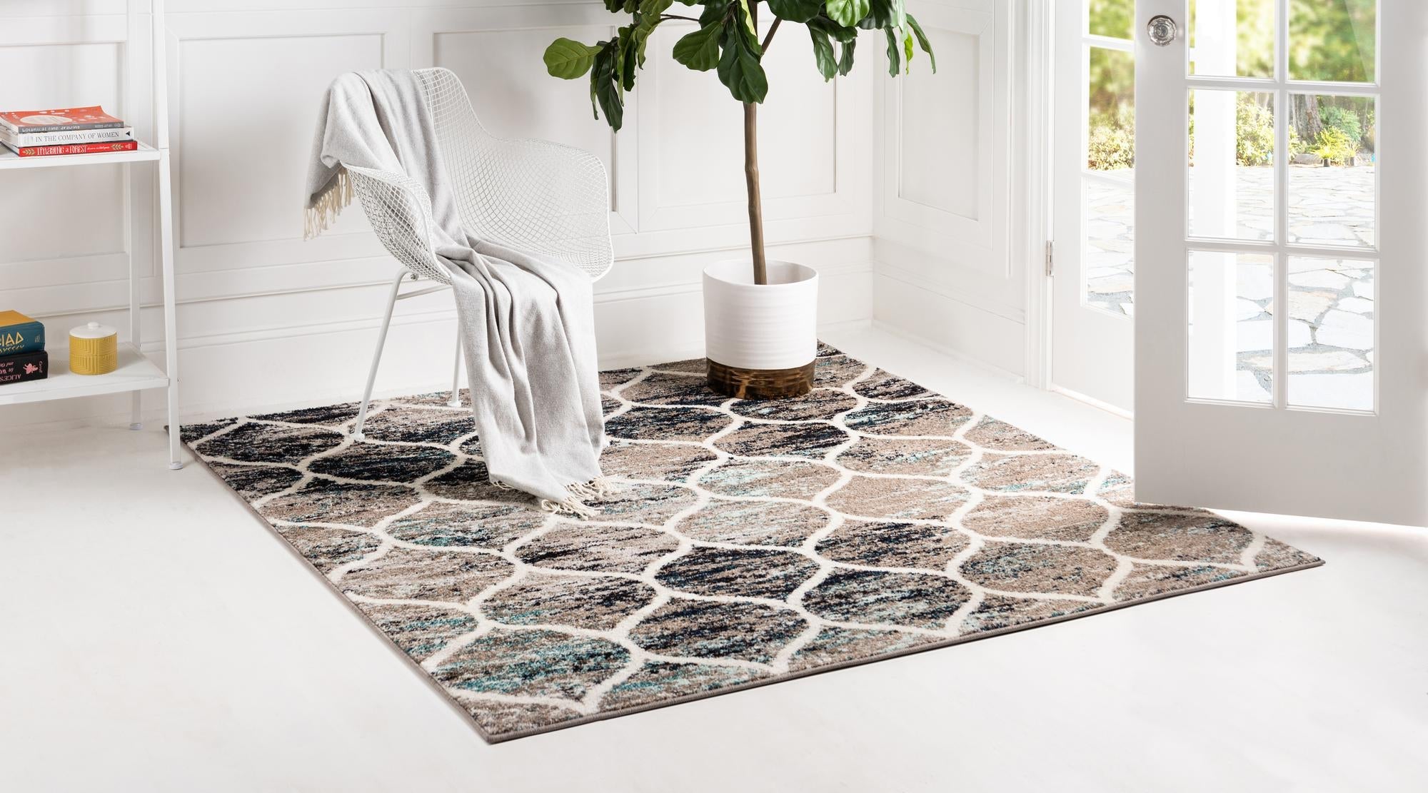 Trellis Mosaic Collection Area Rug -  Pergolatown (Blue Multi)