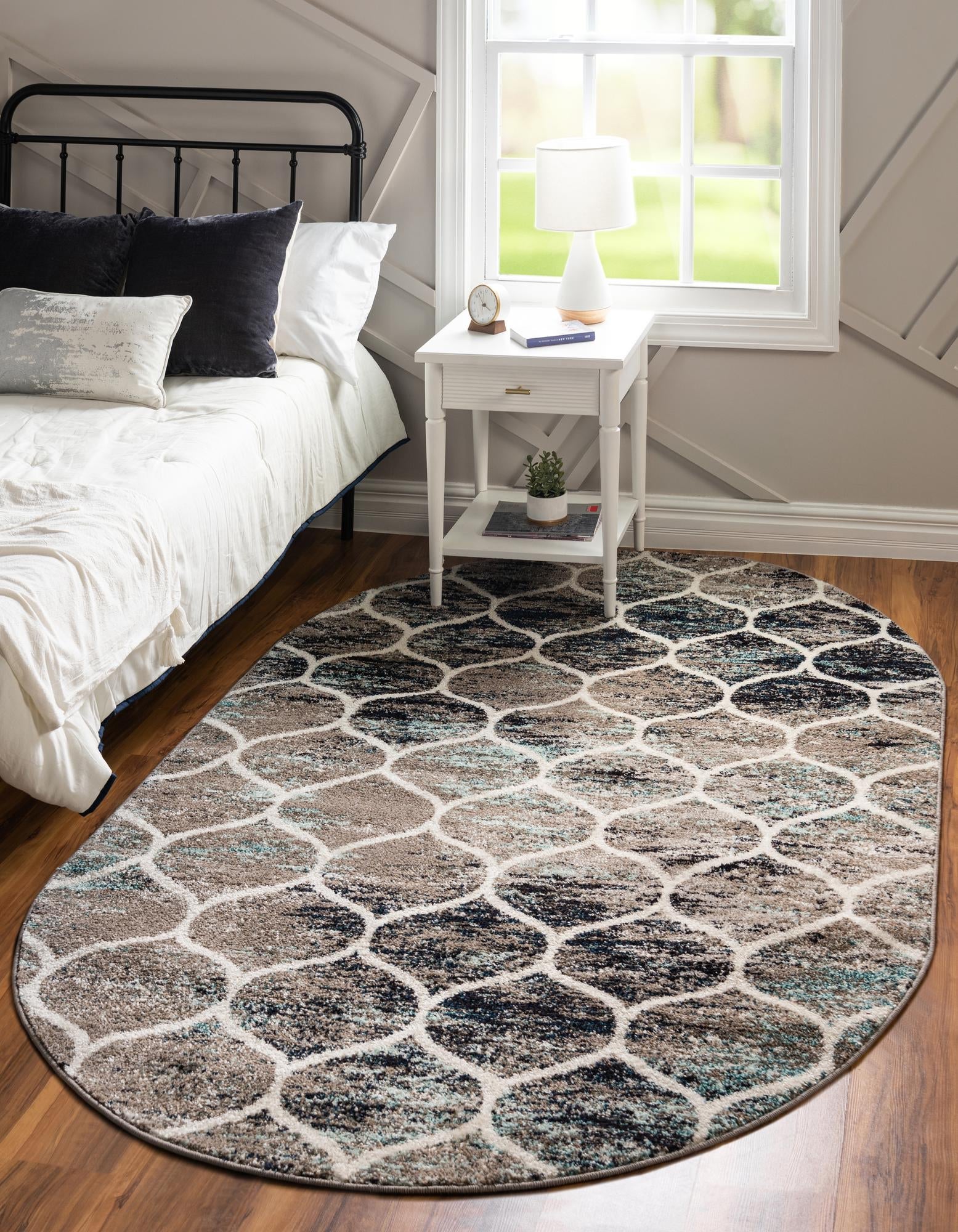 Trellis Mosaic Collection Area Rug -  Pergolatown (Blue Multi)