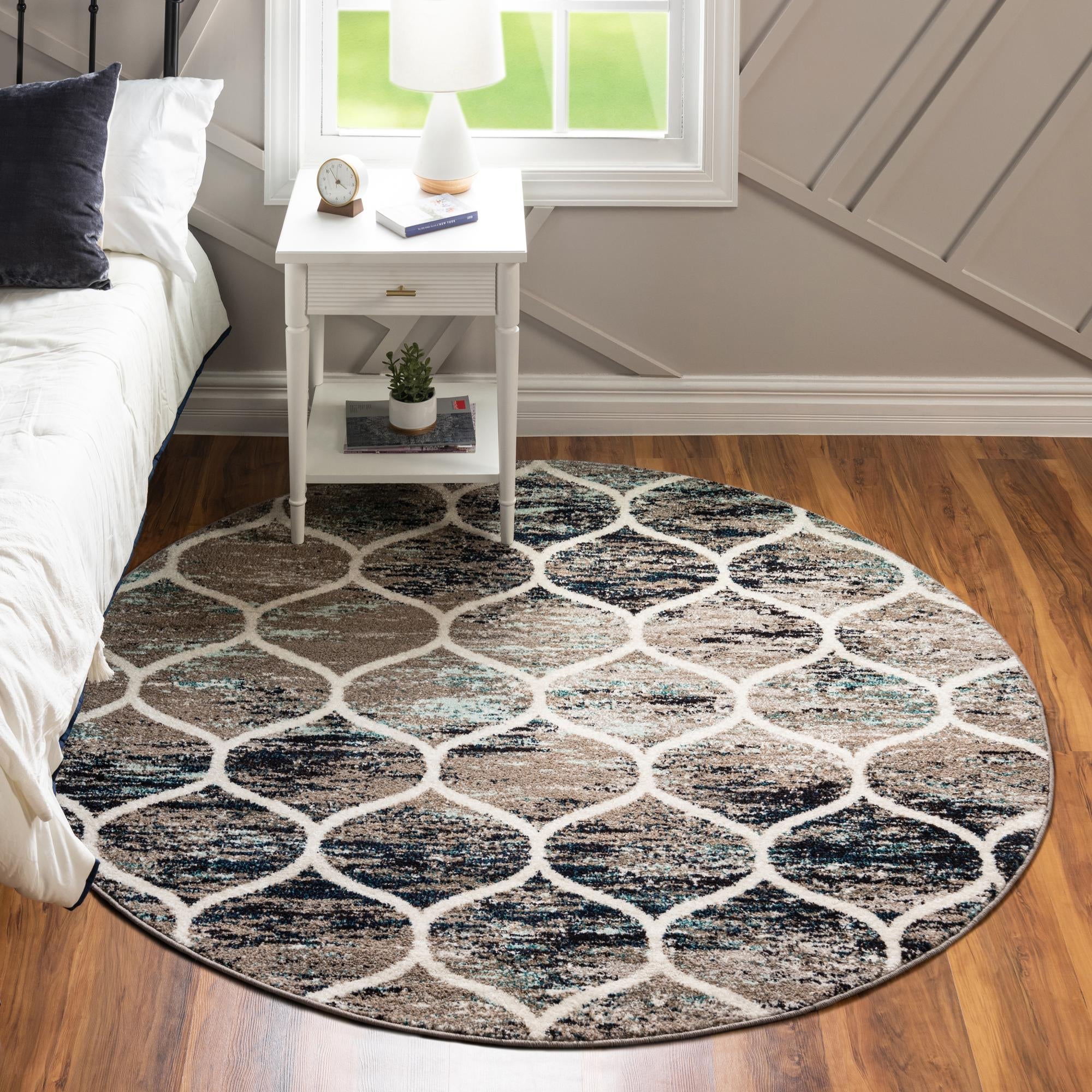 Trellis Mosaic Collection Area Rug -  Pergolatown (Blue Multi)