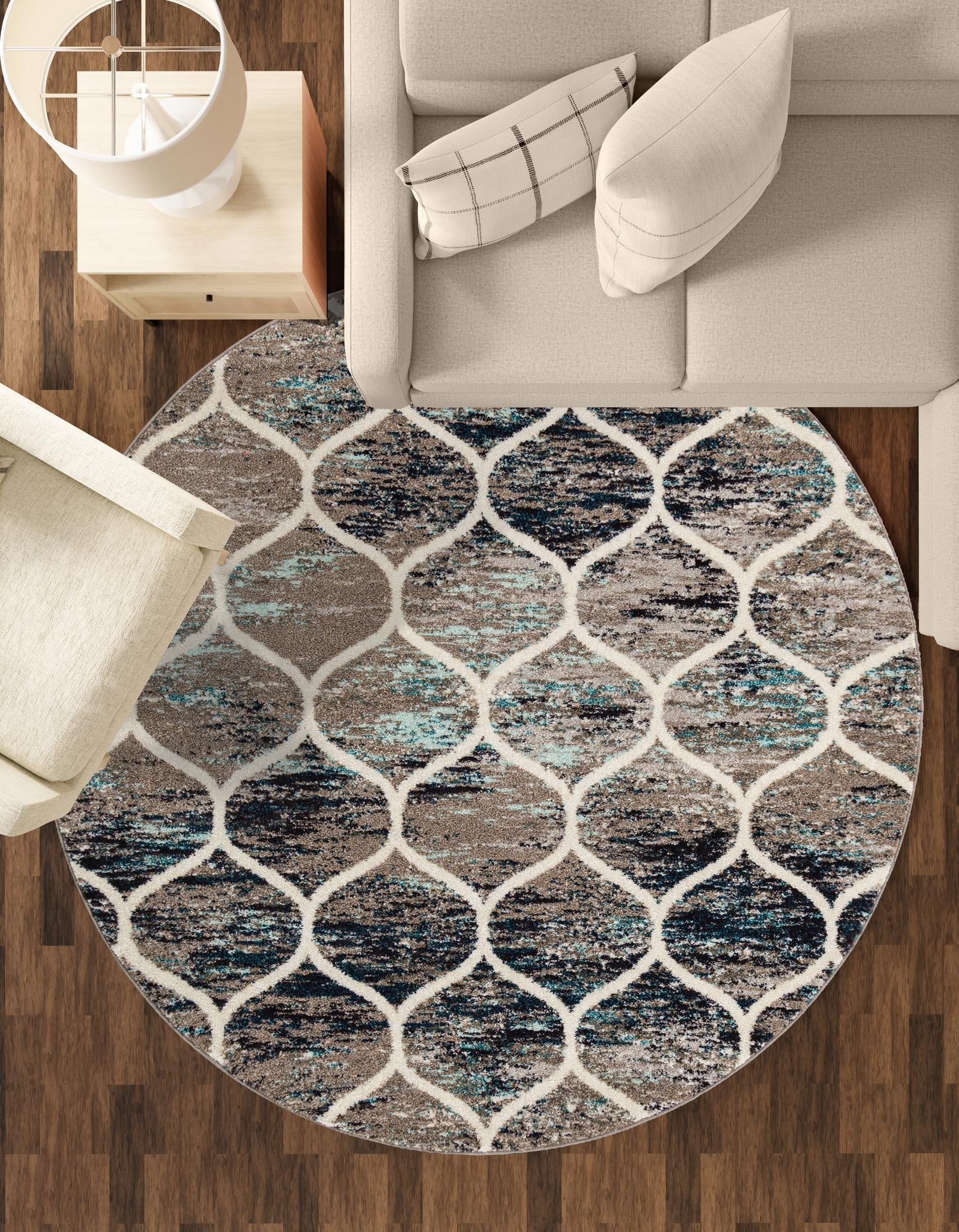 Trellis Mosaic Collection Area Rug -  Pergolatown (Blue Multi)