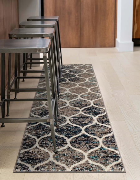 Trellis Mosaic Collection Area Rug -  Pergolatown (Blue Multi)