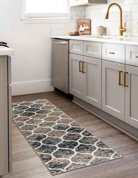 Trellis Mosaic Collection Area Rug -  Pergolatown (Blue Multi)