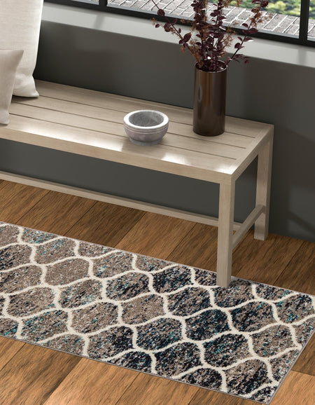 Trellis Mosaic Collection Area Rug -  Pergolatown (Blue Multi)